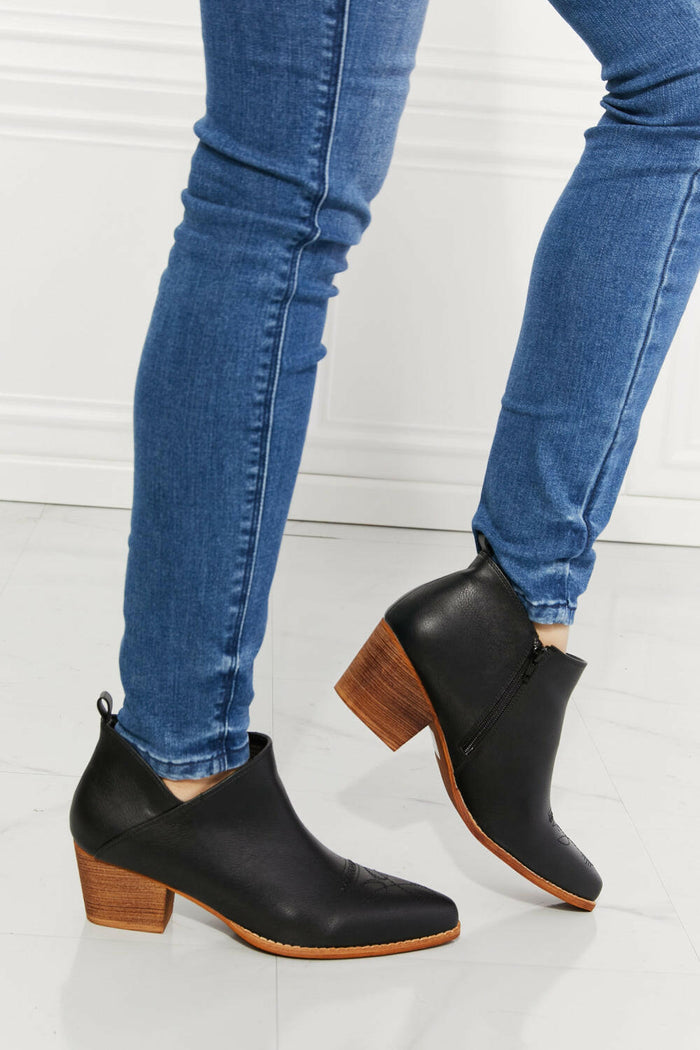 Crossover Cowboy Bootie in Black