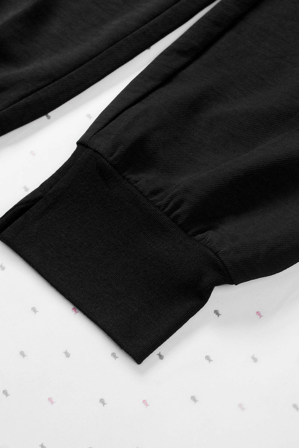 Black Elastic Waist Joggers