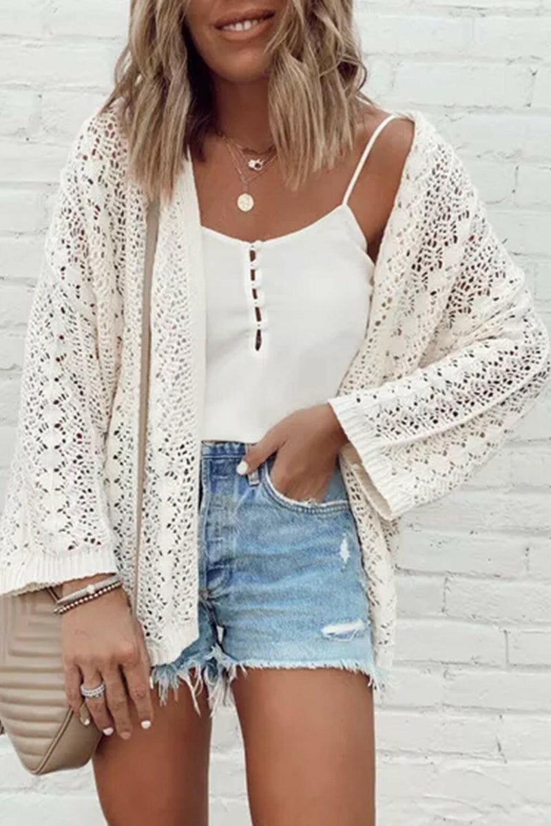 White Crochet Cardigan