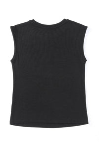 Black Cutout Summer Sleeveless Top