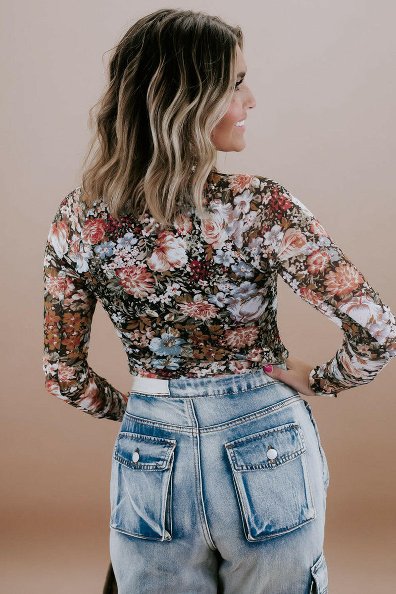 Floral Mesh Blouse