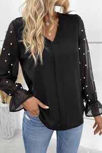 Black Pearl Mesh Blouse