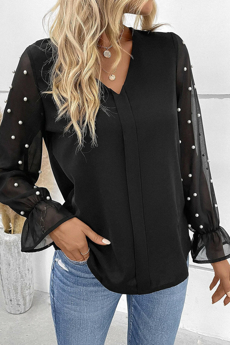 Black Pearl Mesh Blouse