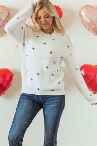 Heart Sequin Sweater