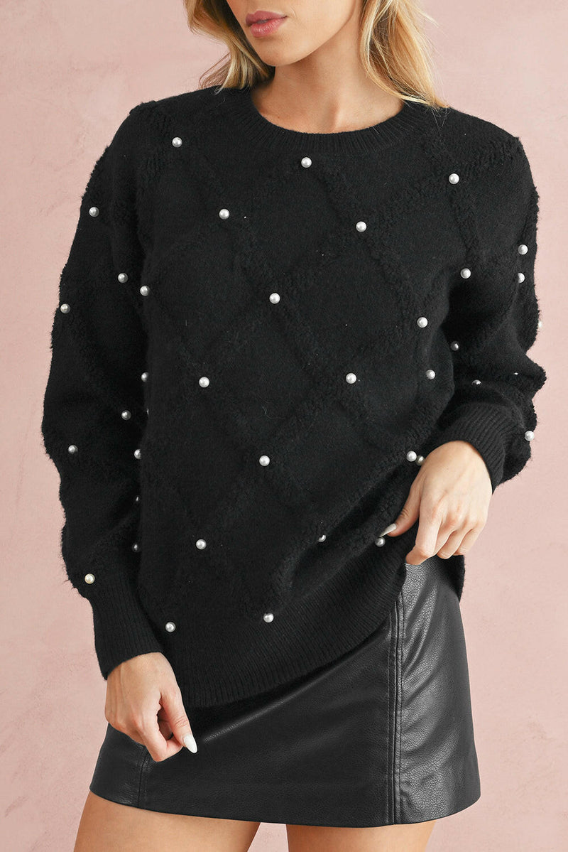 Black Pearl Embellished Sweater