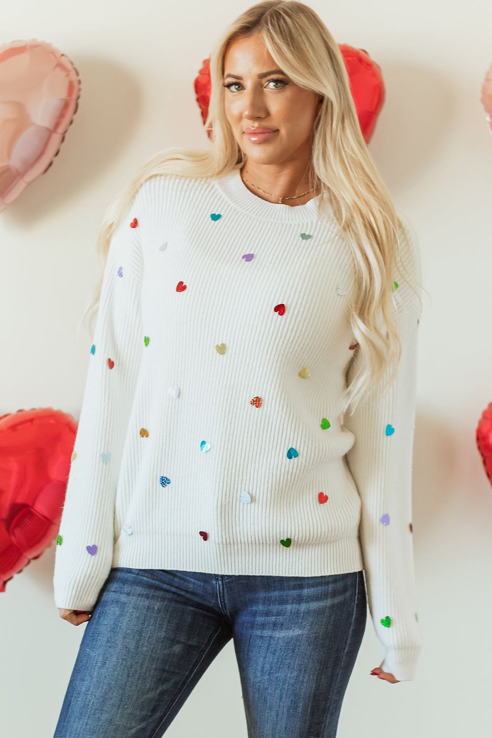 Heart Sequin Sweater