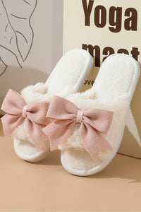 Bowknot Fluffy Slippers