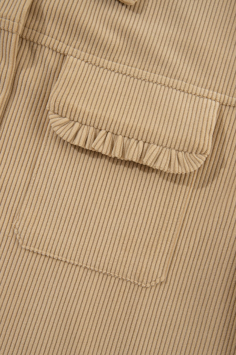 French Beige Corduroy Shacket