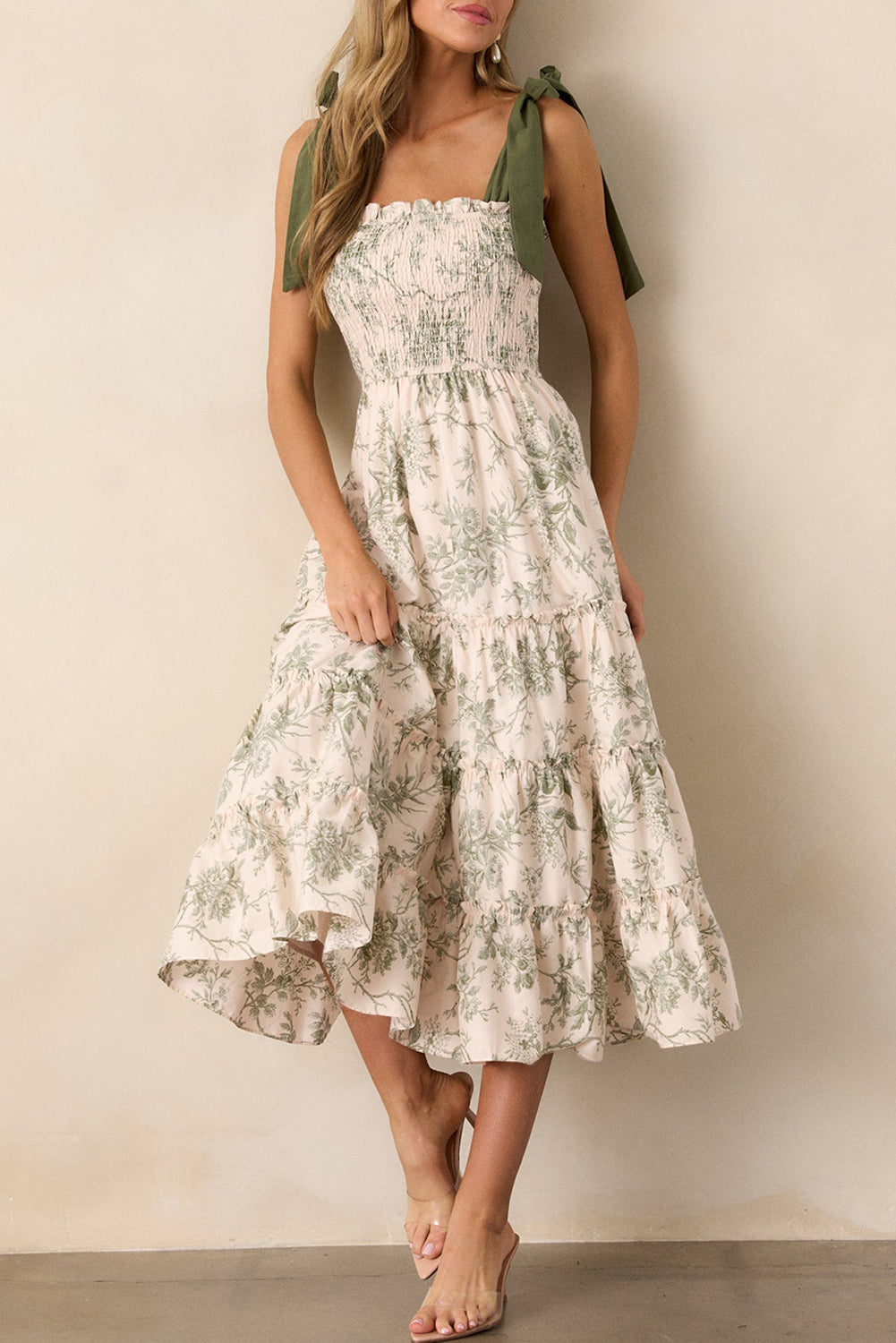 Evelyn Green Floral Maxi Dress