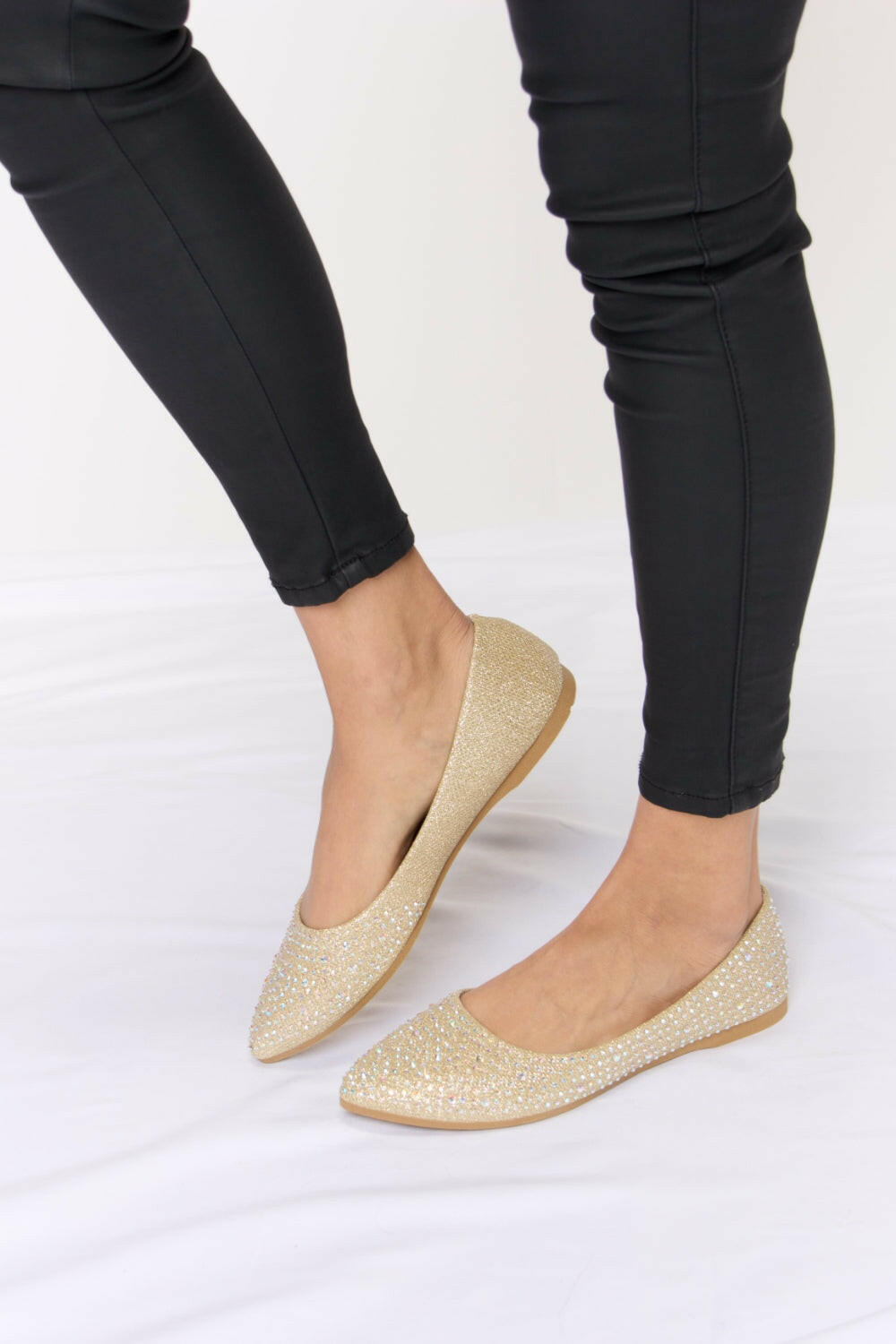 Rhinestone Flat Slip-On Shoes