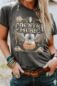 Country Music Guitar Graphic T Shirt