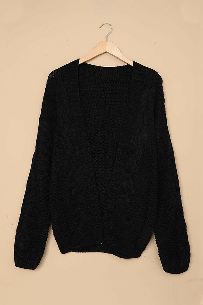 Black Long Sleeve Knit Cardigan