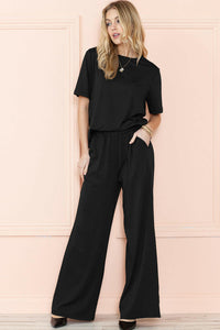 T-Shirt and Wide Leg Lounge Pants Set