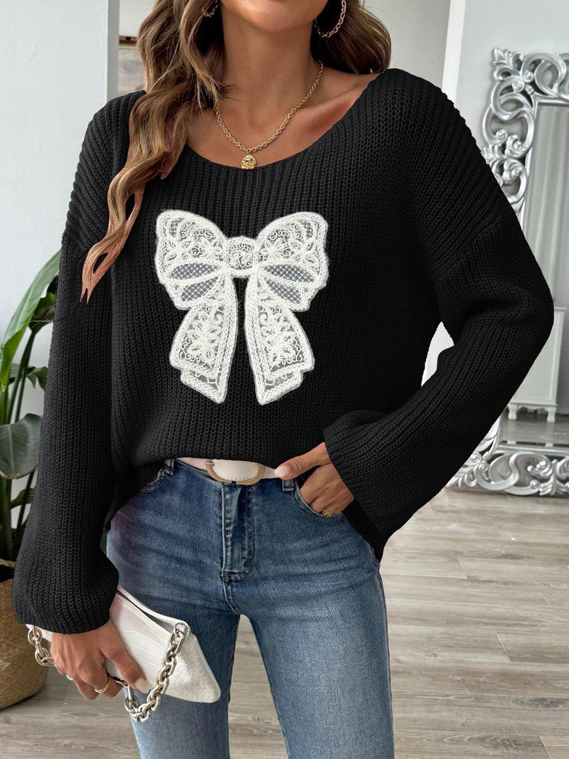 Bow Off Shoulder Sweater