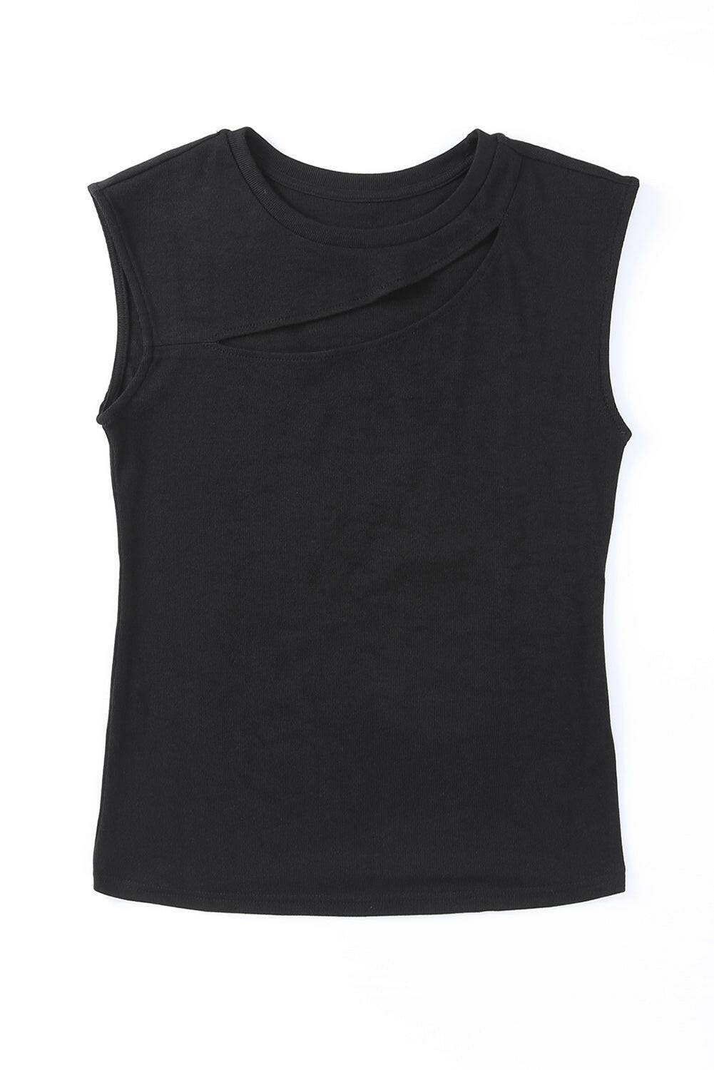 Black Cutout Summer Sleeveless Top