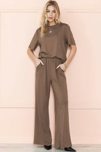 T-Shirt and Wide Leg Lounge Pants Set