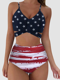 Black & White Patriotic Two-Piece Swim Set