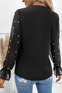 Black Pearl Mesh Blouse