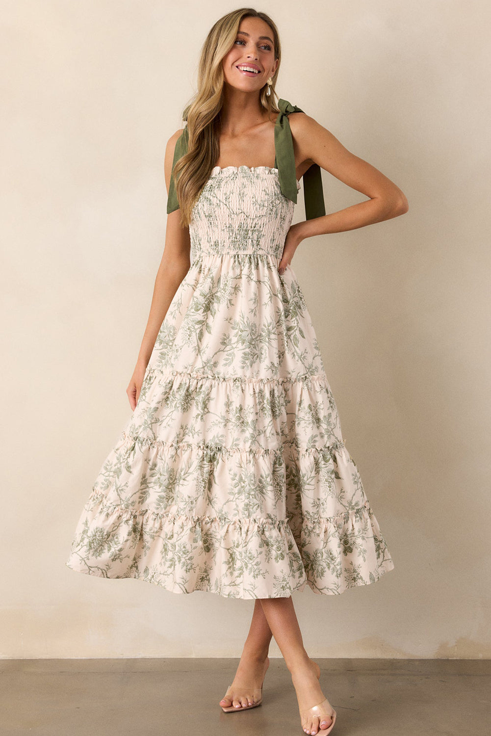 Evelyn Green Floral Maxi Dress