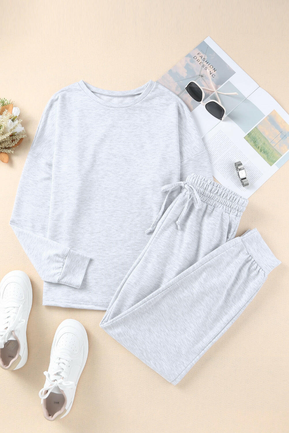 Long Sleeve Pullover & Jogger Lounge Set