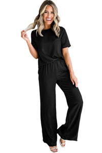 T-Shirt and Wide Leg Lounge Pants Set