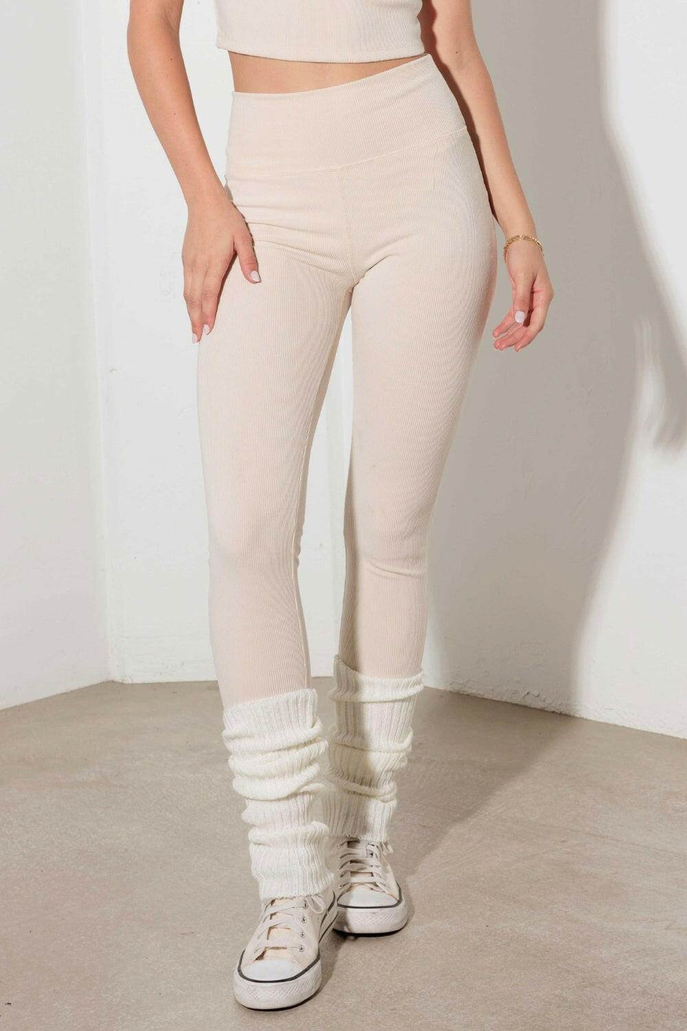 Ribbed Cami and High Waist Leggings Set