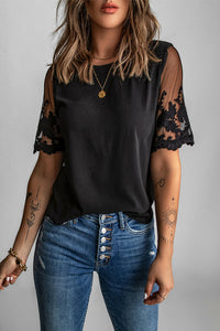 Black Sheer Lace Blouse