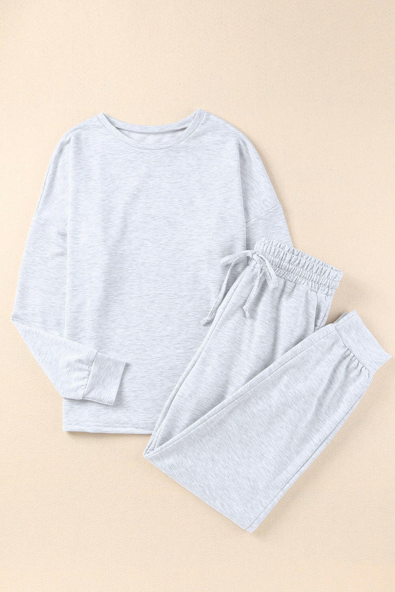 Khaki Long Sleeve Pullover & Jogger Pants Loungewear Set