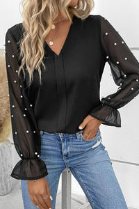 Black Pearl Mesh Blouse