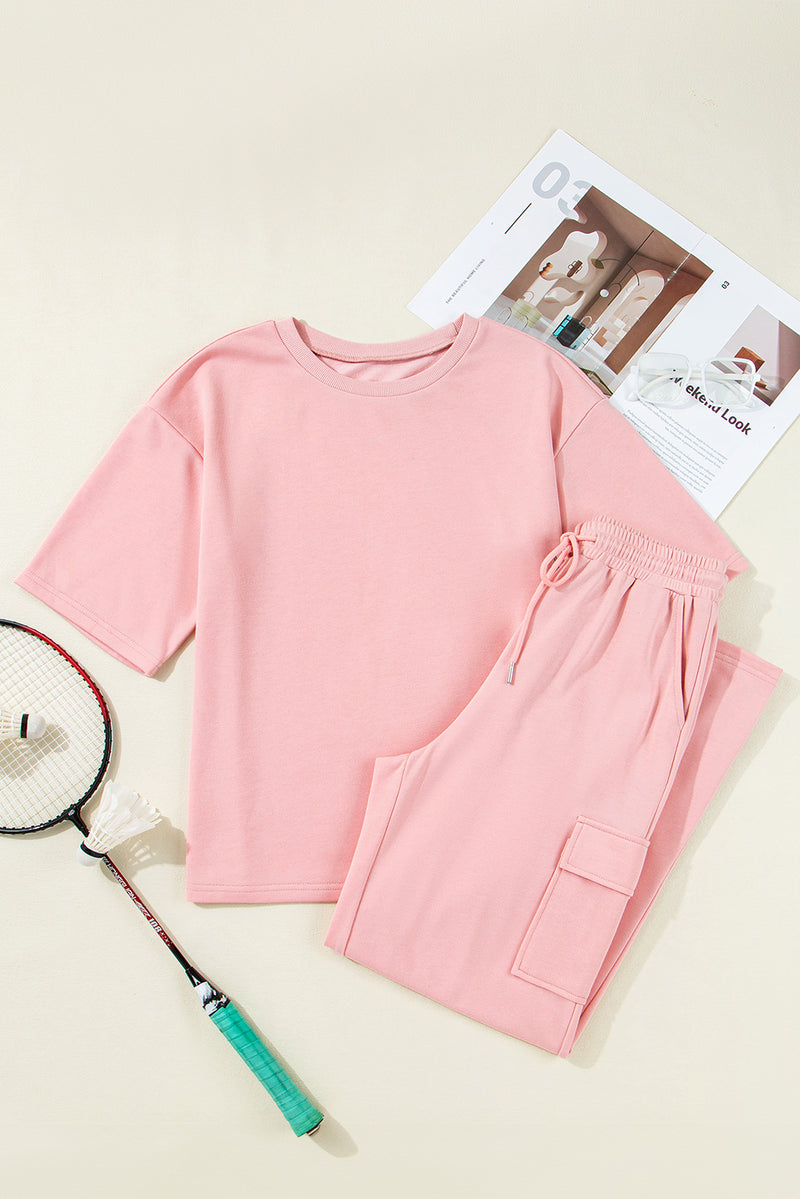 Pink T-Shirt & Sweatpants Set