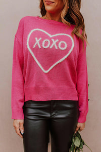 Rose Heart XOXO Knitted Sweater