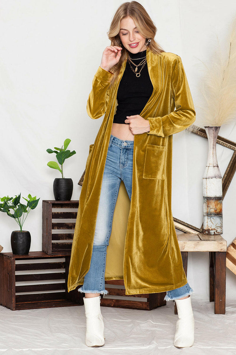 Velvet Elegant Long Cardigan