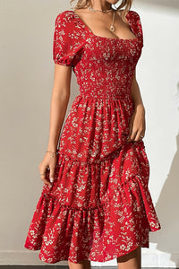 Briar Red Boho Floral Dress