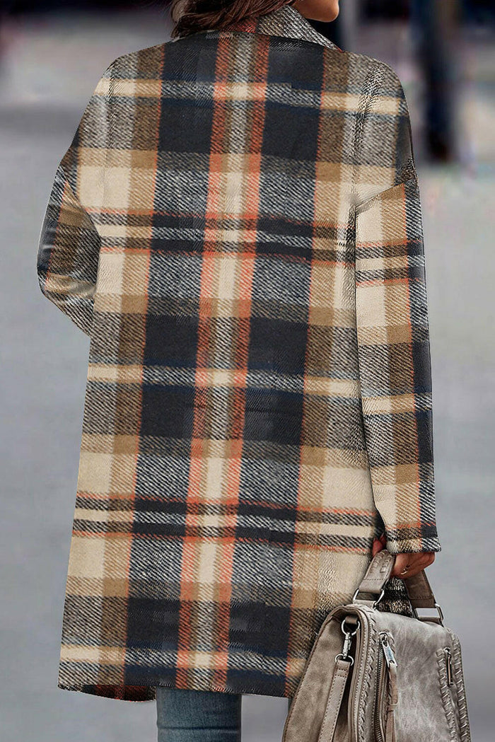 Plaid Button Up Fall Jacket