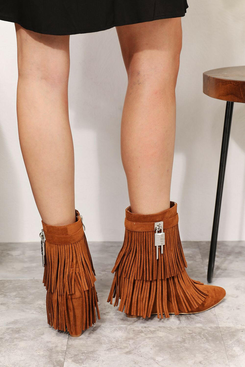 Tassel Wedge Booties