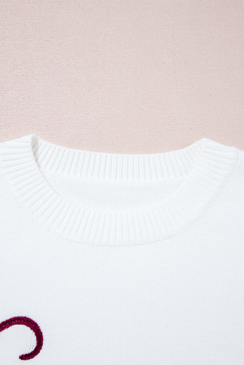 Coffee Letter Embroidered Graphic Sweater