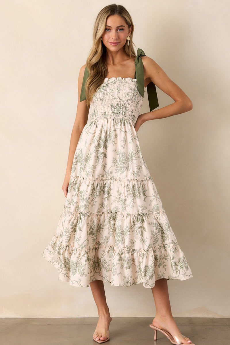 Evelyn Green Floral Maxi Dress