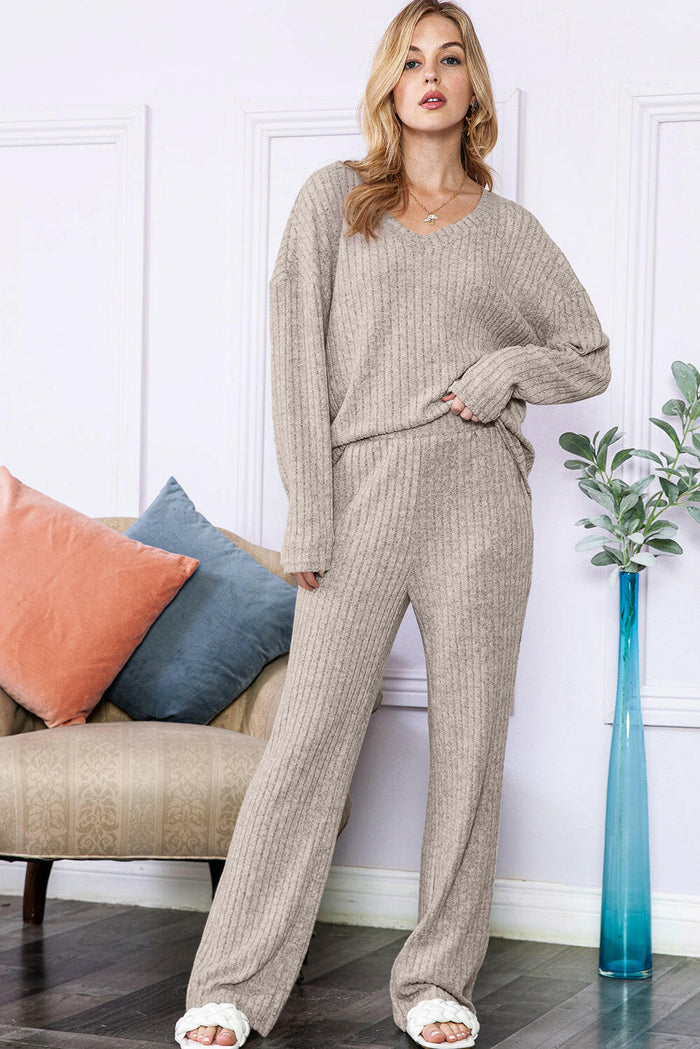 Ribbed Knit Loungewear Set