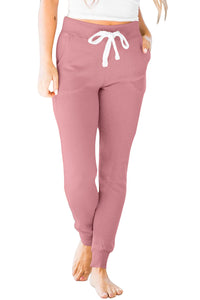 Fushia Drawstring Drop Waist Pocketed Joggers