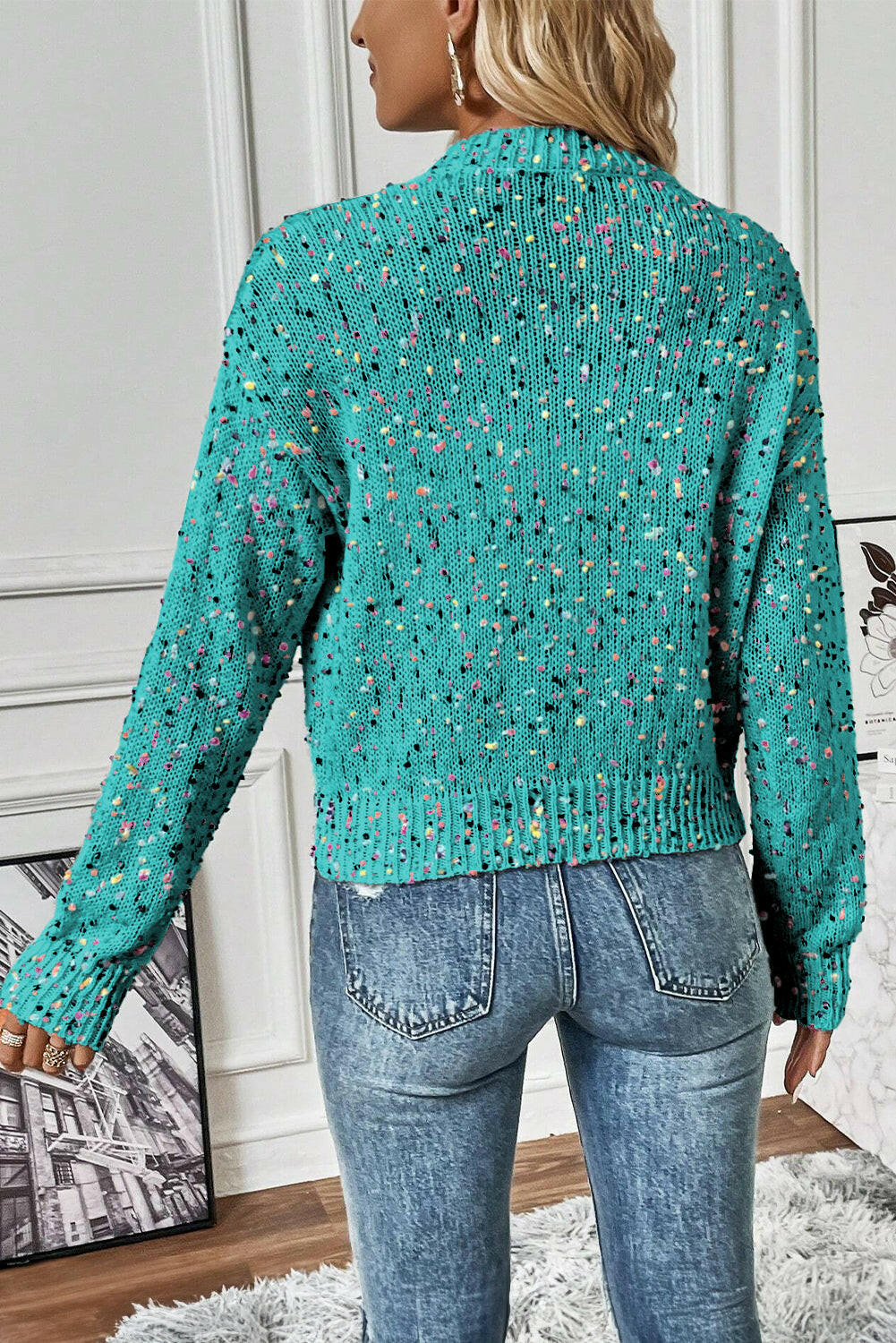 Confetti Knit Cropped Cardigan