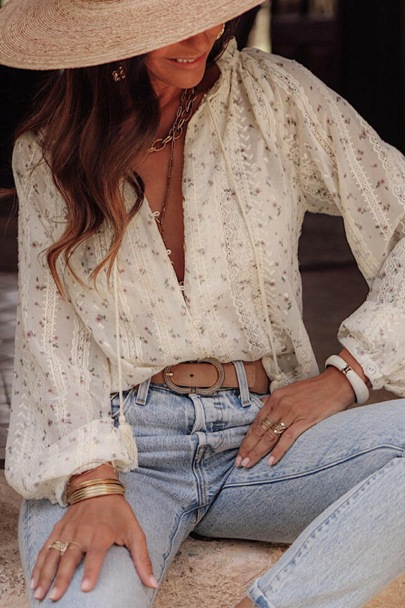 Floral Lace Boho Blouse