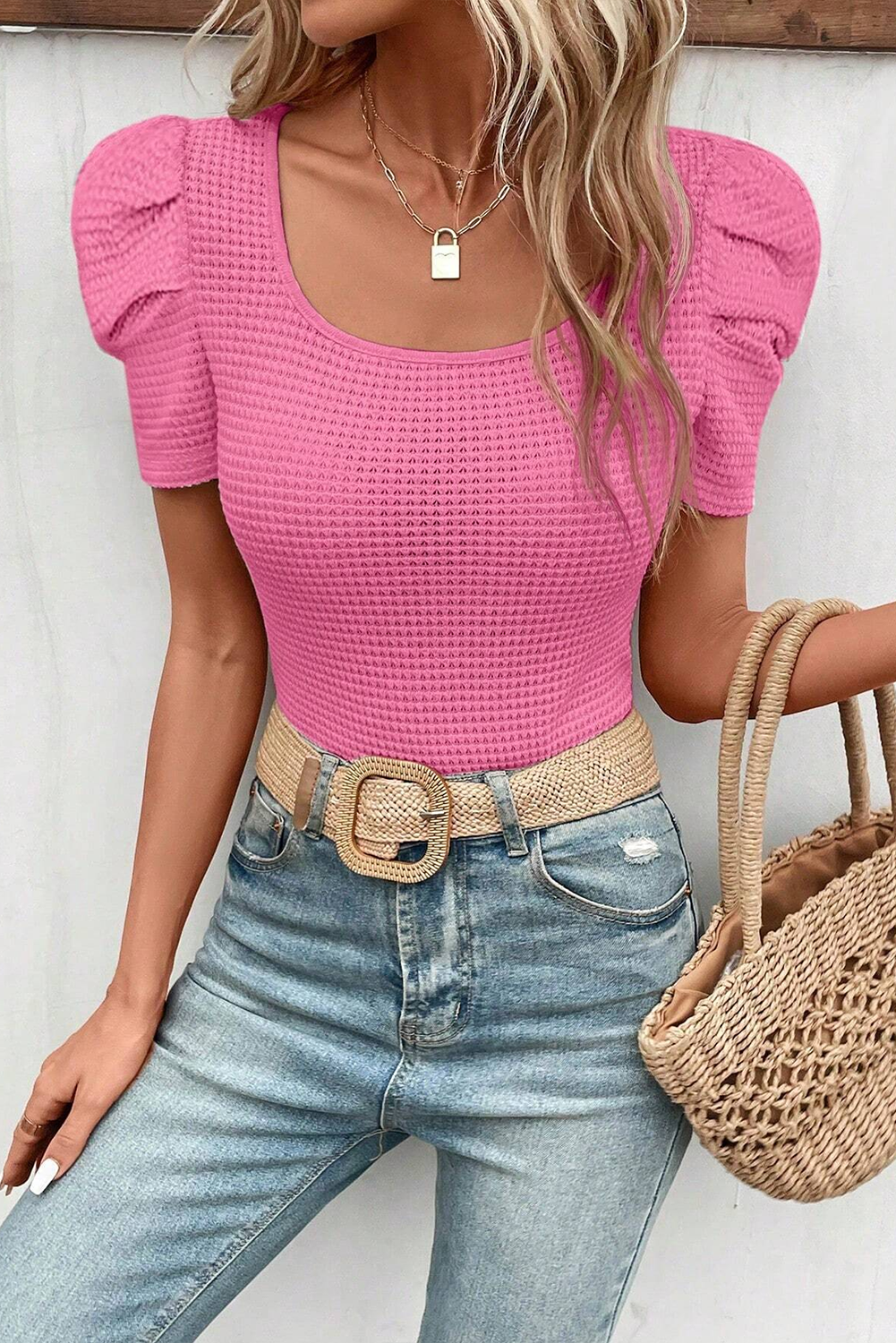 Women's Fitted Puff Sleeve Top