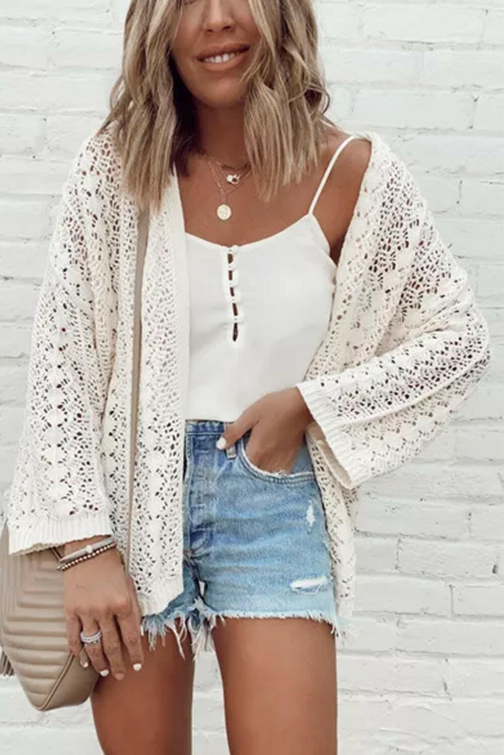 White Crochet Cardigan