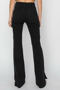 High Rise Side Slit Cargo Bootcut Jeans