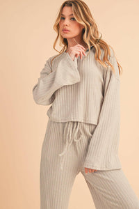 Ribbed Long Sleeve Top & Pants Set