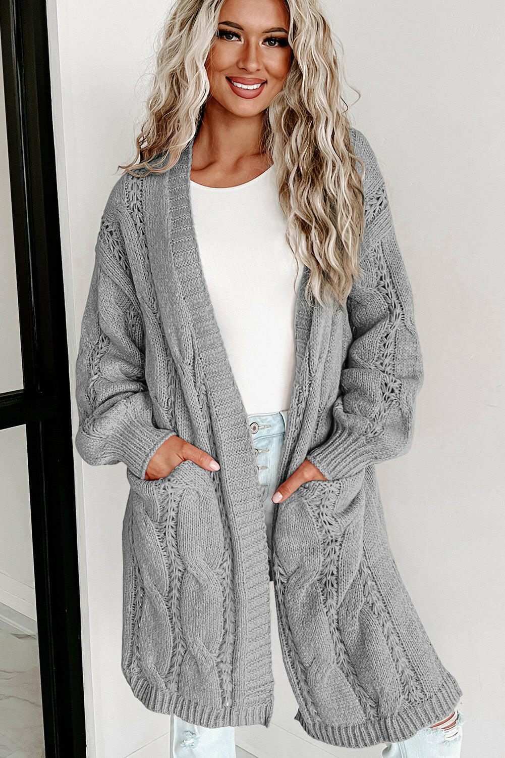 Ribbed Knit  Cardigan