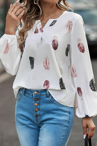 Feather Print Blouse