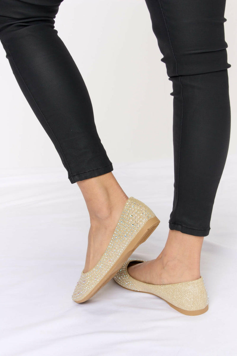 Rhinestone Flat Slip-On Shoes