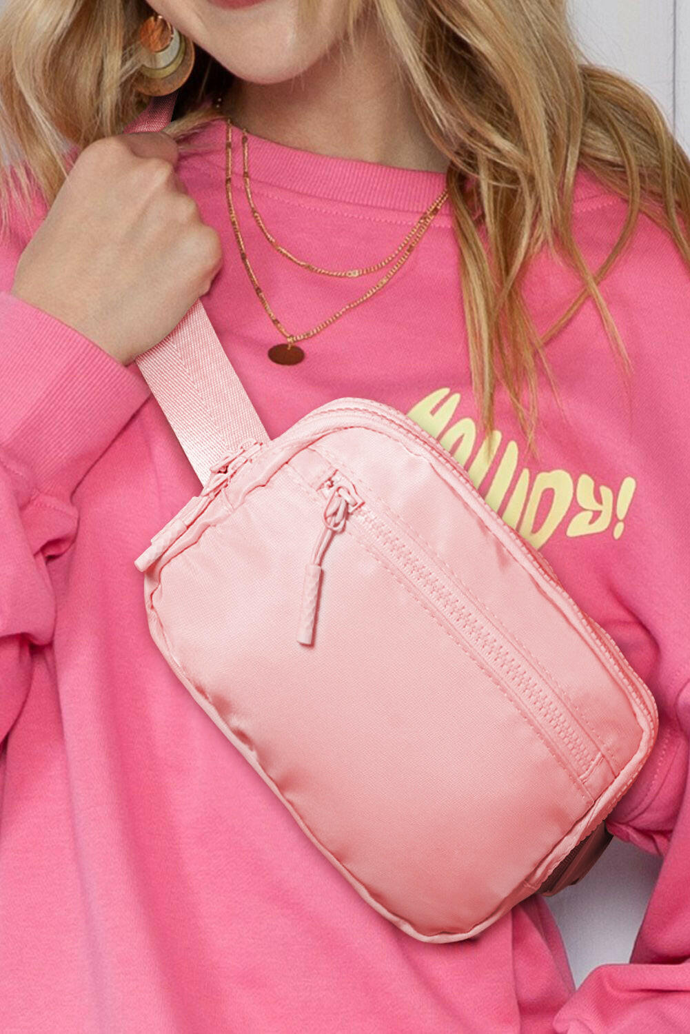 Light Pink Square Crossbody Bag