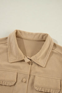 French Beige Corduroy Shacket